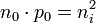 n_0 \cdot p_0 = n_i^2\