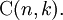 \mathrm{C}(n, k).