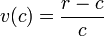 v(c) = \frac{r-c}{c}