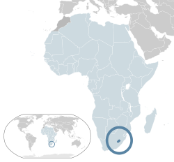 Location of Lesotho (dark blue)– in Africa (light blue & dark grey)– in the African Union (light blue)
