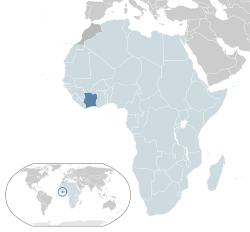 Location of Ivory Coast (dark blue)– in Africa (light blue & dark grey)– in the African Union (light blue)