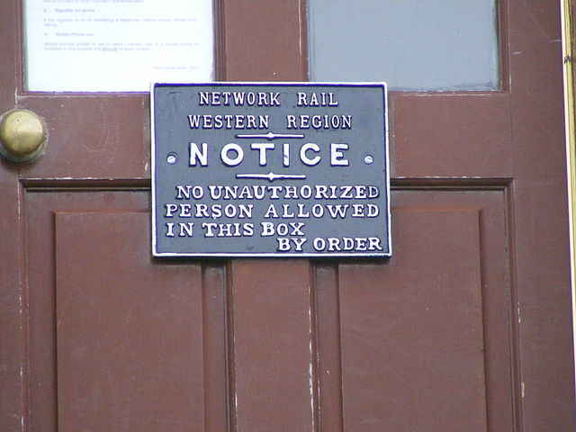 File:Network Rail sign at Ledbury railway station.jpg