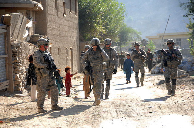 File:Foot patrol near Forward Operating Base Blessing, Kunar.jpg