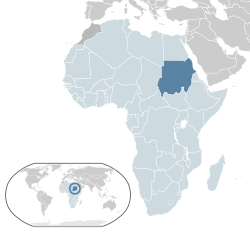 Location of Sudan (dark blue)– in Africa (light blue & dark grey)– in the African Union (light blue)