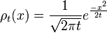 \rho_t(x) = {1\over \sqrt{2\pi t}} e^{-x^2 \over 2t}