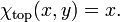 \chi_{\mathrm{top}}(x,y) = x . \,\!