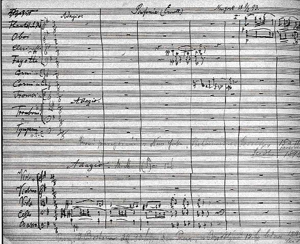 File:The first page of the autograph score of Dvořák's ninth symphony..jpg