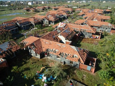 Damaged homes at SOS Children's Village Punducherry